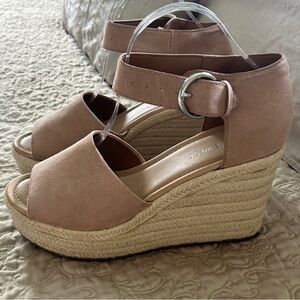 Nine West Rose Beige Wedge Sandals